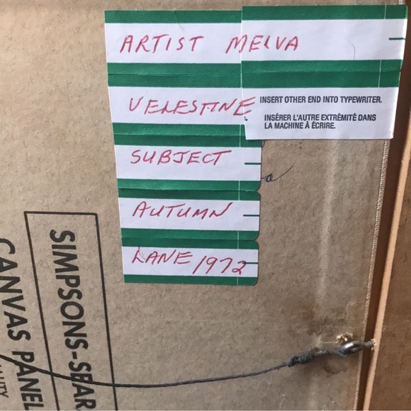 Vintage Original Oil Painting Autumn Lane 1972 - Picture 7 of 8